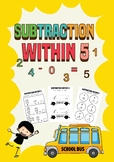 Subtraction Within 5 : Kindergarten Math Practice Worksheets