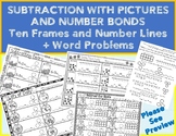 Subtraction Within Ten With Pictures and Number Bonds