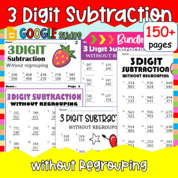 Subtraction Without Regrouping Drills: Math Facts, Daily, Exercises ...