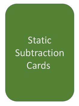 Preview of Subtraction Without Regrouping / Static Subtraction