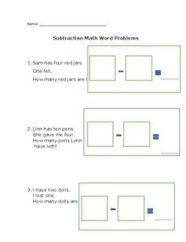 Preview of Subtraction Word Problems