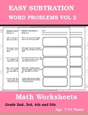 Subtraction Word Problems Maths Worksheets Vol 2
