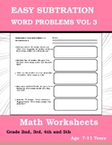 Subtraction Word Problems Maths Worksheets Vol 3
