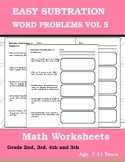 Subtraction Word Problems Maths Worksheets Vol 5