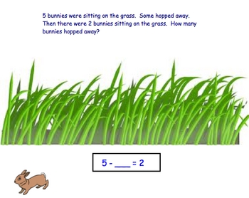 Preview of Subtraction Word Problems Start and Change Unknown through 10