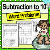 Subtraction Word Problems - Subtraction to 10 - Cut and Pa