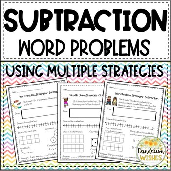 Preview of Subtraction Word Problems Using Multiple Strategies