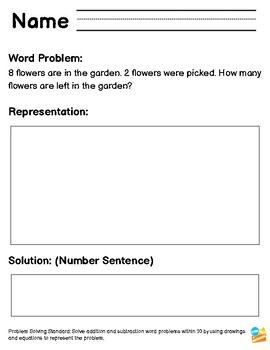 Preview of Subtraction Word Problems Within 10 - Bonus CCSS Rubric Included
