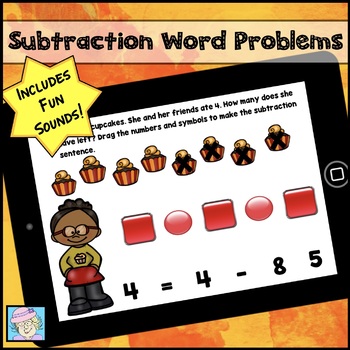 Preview of Fall Math Game Subtraction Within 10 Boom Cards™ Digital Resource