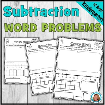 Preview of Kindergarten Word Problems Subtraction