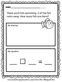Subtraction Word Problems for 1st grade & Kindergarten (1-10) | TpT