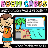 Subtraction Word Problems to 10 - Digital Task Cards - Boom Cards