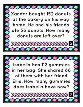 Subtraction Word Problems with regrouping by Miss Touch Of Class