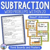 Subtraction Word Problems within 20 Result Unknown Think Boards