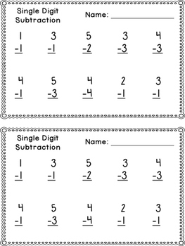 subtraction worksheets 0 5 and 0 10 by klever kiddos tpt