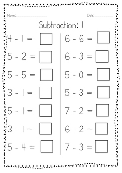 Subtraction Worksheets! by Les Petits Voyageurs | TpT