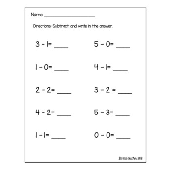 Subtraction Worksheets By Teaching With Mrs Tonne 