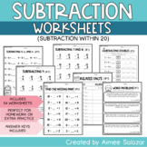 Subtraction Worksheets (Subtraction within 20)