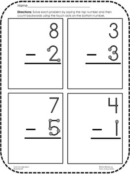Subtraction Worksheets-Touch Dots (Single/Double Digit-no regrouping)