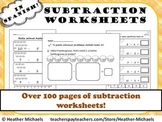 Subtraction Worksheets in Spanish / Hojas de sumar Kinder