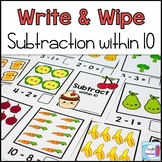 Subtraction Write and Wipe: Subtraction within 10