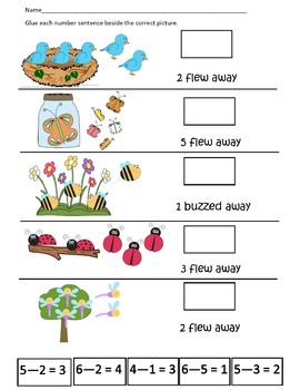 Preview of Subtraction cut and paste