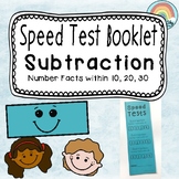 Subtraction facts Speed Test Booklet
