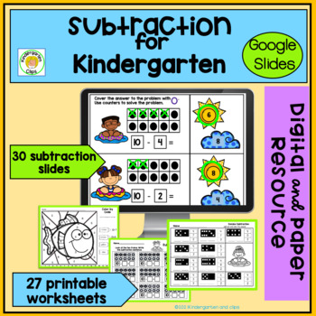 Preview of Subtraction for Kindergarten Worksheets