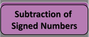 Preview of Subtraction of Signed Numbers PowerPoint Flashcards