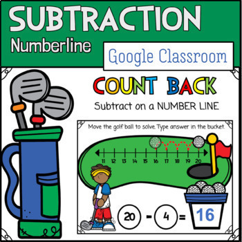 Preview of Subtraction on Number Line | Count Back | Google Classroom |Distance Learning