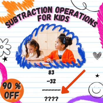 Preview of Subtraction operations for children in the 3th, 4th  and 5th grades with solutio