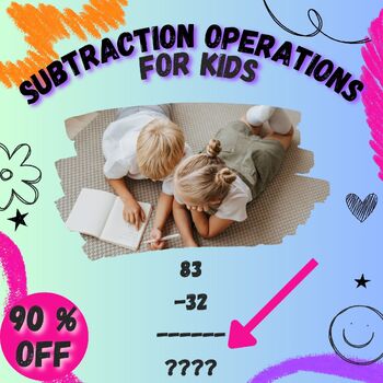 Preview of Subtraction operations for children in the 3th, 4th and 5th grades