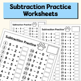 Subtraction practice worksheets (20 worksheets)
