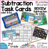 Subtraction to 1,000 TASK CARDS for 2nd Grade with & witho
