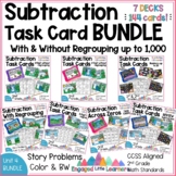 Subtraction to 1,000 with & without regrouping Printable T