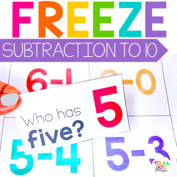 Preview of Subtraction to 10 Activities | Subtraction Game | FREEZE Movement Math Activity