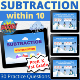 Boom Cards Subtraction to 10 Boom Cards Winter Distance Learning