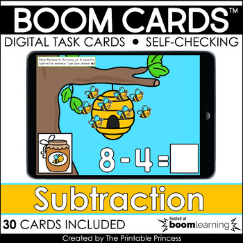 Preview of Subtraction to 10 | Boom Cards for Kindergarten