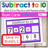 Subtraction to 10 Digital Game Boom Cards BUNDLE | Distanc