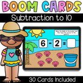 Subtraction to 10 - Digital Task Cards - Boom Cards