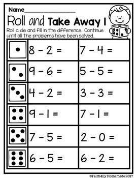 subtraction to 10 interactive worksheets kindergarten first grade