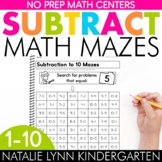 Subtraction to 10 Mazes No Prep Subtraction Worksheets