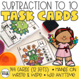 Subtraction to 10 TASK CARDS for Kindergarten (12 SETS) Ki