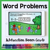 Subtraction to 10 Word Problems Boom Cards 