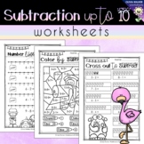 Subtraction to 10 Worksheets - Cross out to Subtract, Numb