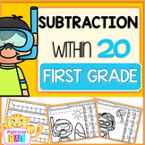 Subtraction to 20 Practice Color by Number Summer