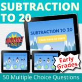 Boom Cards Subtraction to 20 Winter Distance Learning