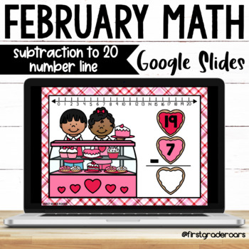 Preview of Subtraction to 20 Digital February Google Slides