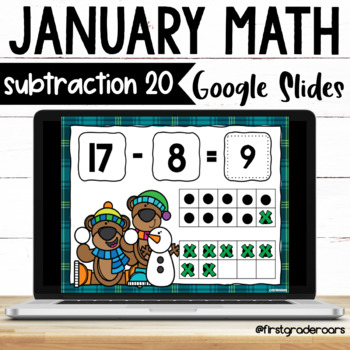 Preview of Subtraction to 20 Digital January Google Slides
