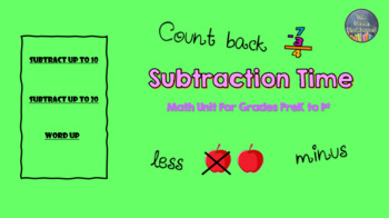 Preview of Subtraction to 20 Lessons